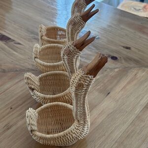 Woven Duck Basket Set - Natural Brown